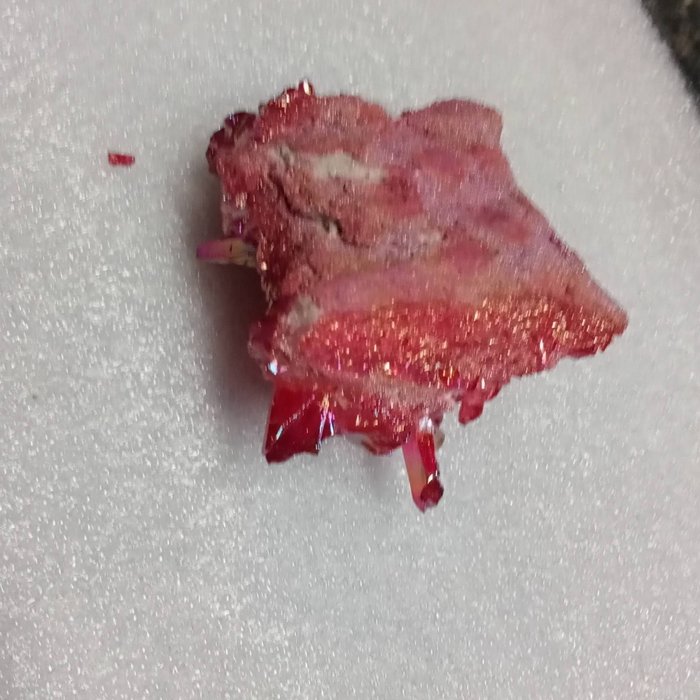 Red Titanium Rainbow Aura Crystal Cluster Decorative Accent - Picture 4 of 4